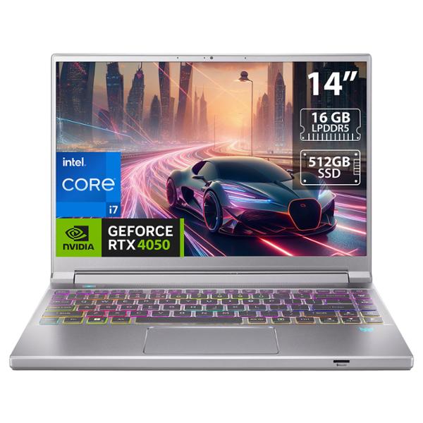 LAPTOP ACER CORE I7 MEMORIA DE 16GB SSD DE 512GB RTX 4050 W11 HOME TECLADO VERSIÓN EN INGLÉS