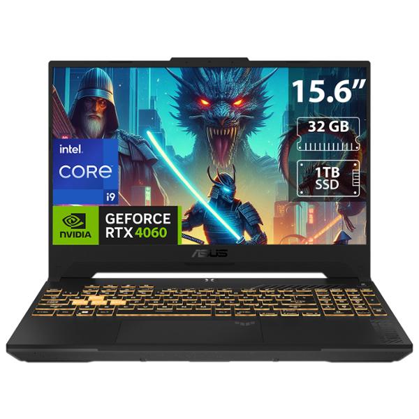 LAPTOP GAMER ASUS TUF CORE I9 MEMORIA DE 32GB SSD DE 1TB RTX 4060 W11 HOME TECLADO EN INGLÉS