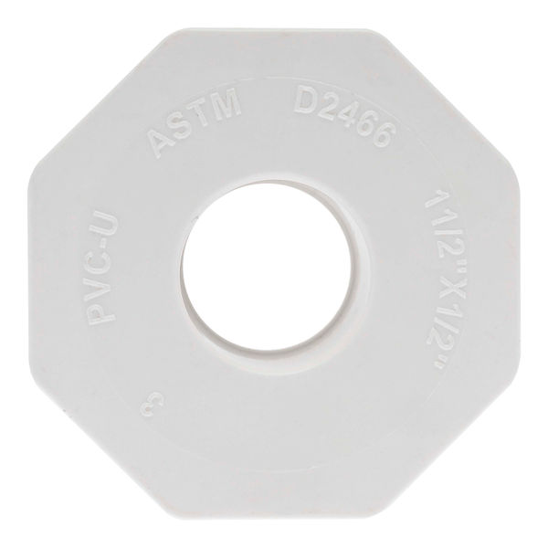 REDUCCIÓN BUSHING 1 1/2 X 1/2 PVC CED 40 BLANCO