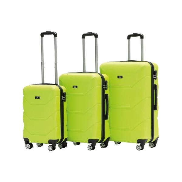JUEGO DE 3 MALETAS MODELO U DUBAI 20 24 Y 28 VERDE LIMÓN