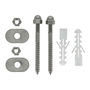 KIT DE FIJACIÓN PARA SANITARIO DE ACERO INOXIDABLE 3" CON 2 TORNILLOS Y TAQUETES