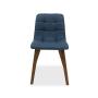 SILLA TELA AZUL OSCURO NOGAL BIA