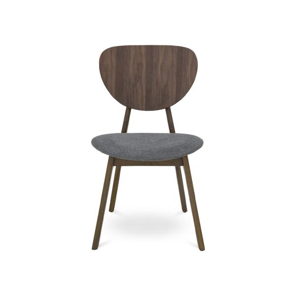 SILLA TELA GRIS OXFORD NOGAL CAX