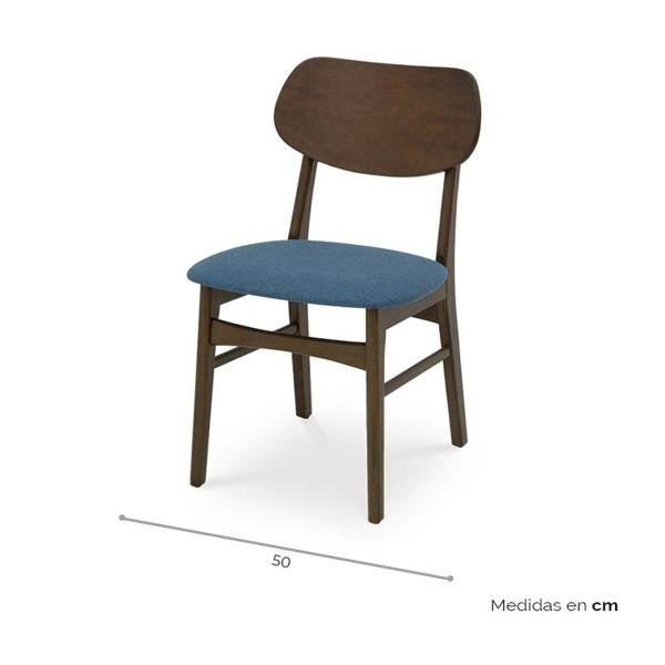 SILLA TELA AZUL OSCURO NOGAL NUN | The Home Depot México