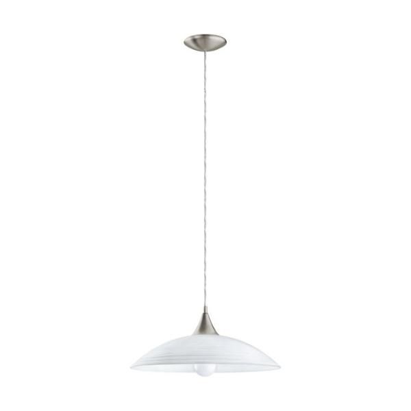 LÁMPARA COLGANTE CLÁSICO LAZOLO CRISTAL BLANCO MATE 1 LUZ INCANDESCENTE
