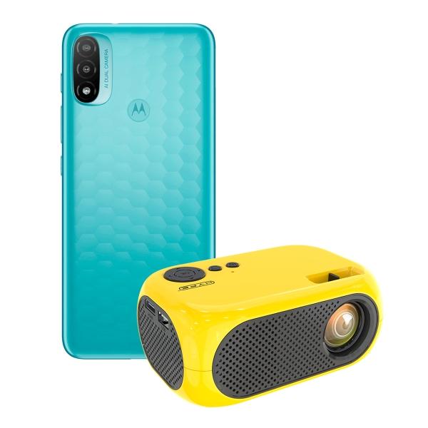 MOTOROLA MOTO E20 2GB 32GB AZUL + HYPE PROYECTOR 800X480P AMARILLO