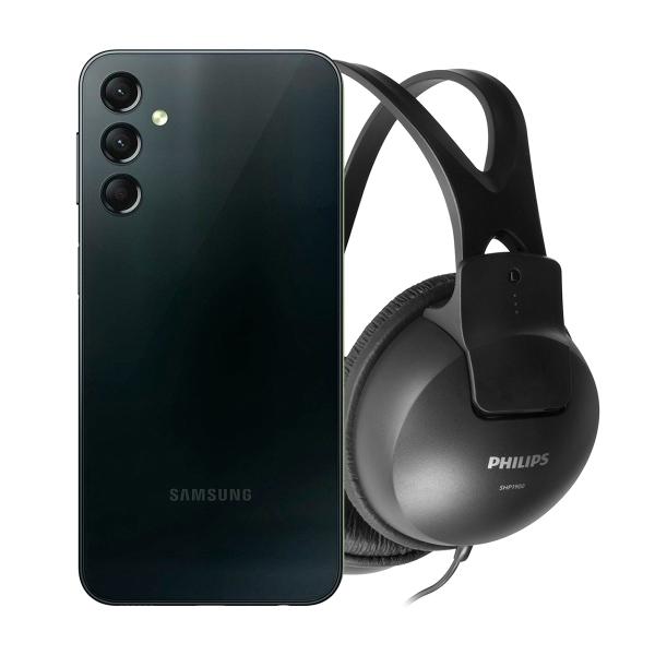 SAMSUNG GALAXY A24 4GB 128GB NEGRO MÁS AUDIFONOS