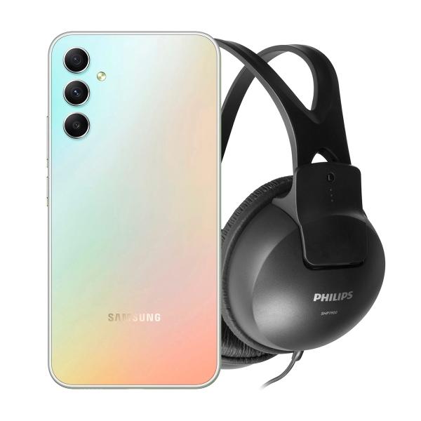 SAMSUNG GALAXY A34 6GB 128GB 5G PLATA MÁS AUDIFONOS