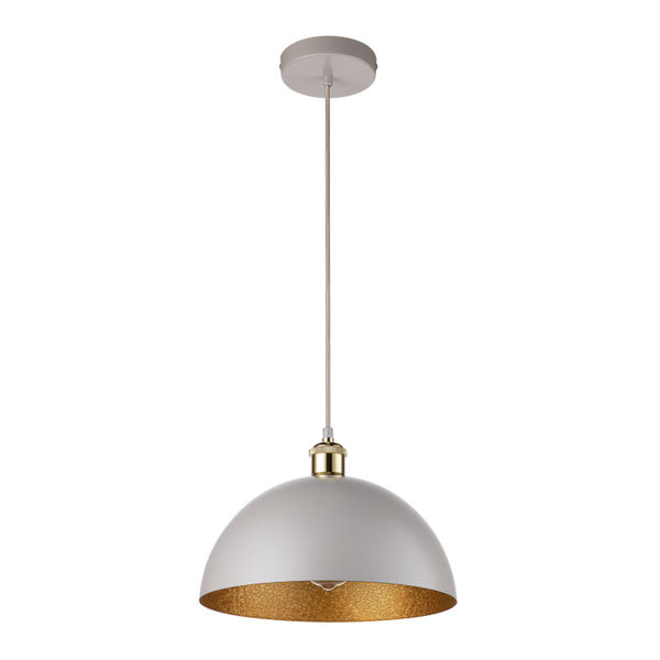 LÁMPARA COLGANTE GRIS Y DORADO