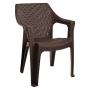 SILLA FIJA RATTAN CHOCOLATE DE PLÁSTICO 81 X 61.5 X 59.5 CM