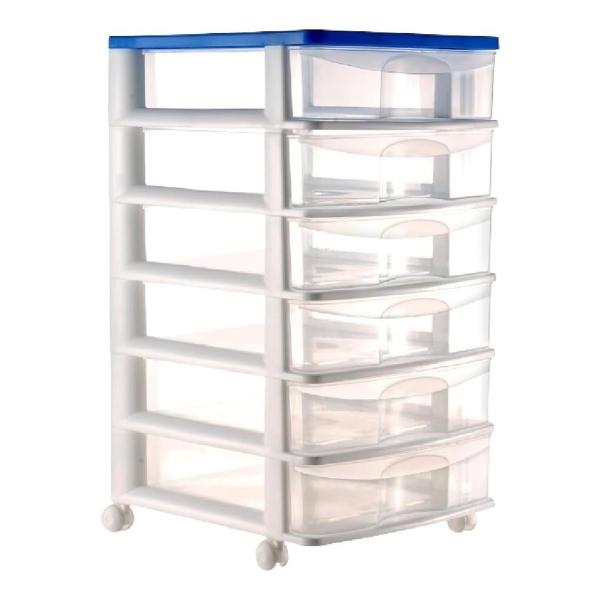 CAJONERA DE ALMACENAMIENTO CON RUEDAS Y 6 CAJONES