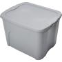 CAJA DE PLÁSTICO COLOR GRIS CON TAPA CAPACIDAD 87L