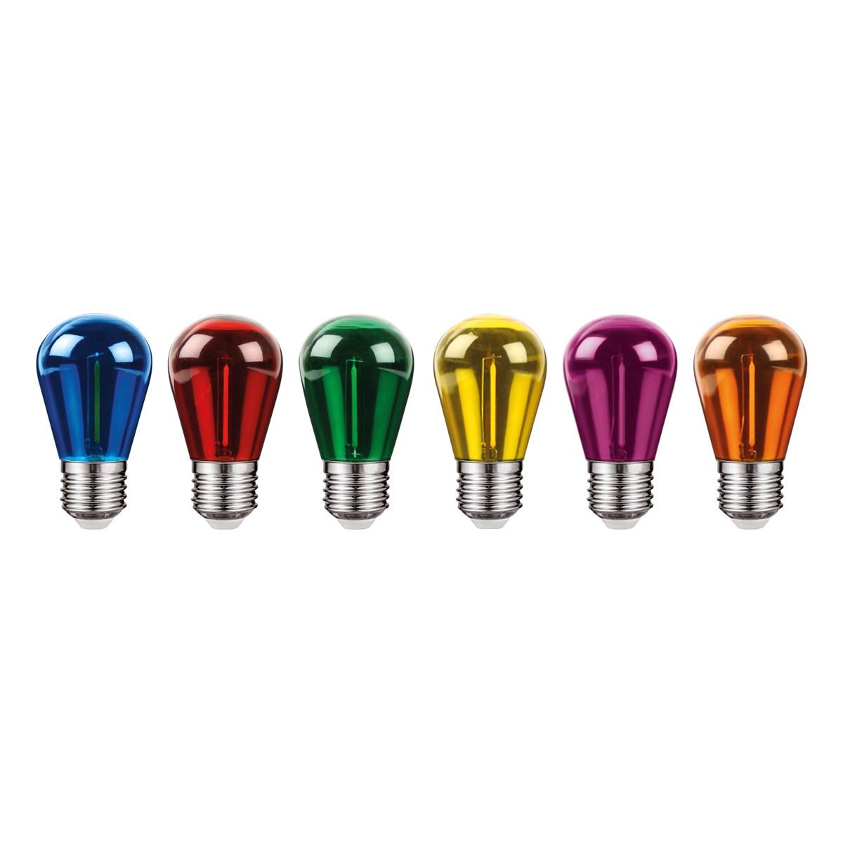 Paquete de 6 focos led s14 1w colores