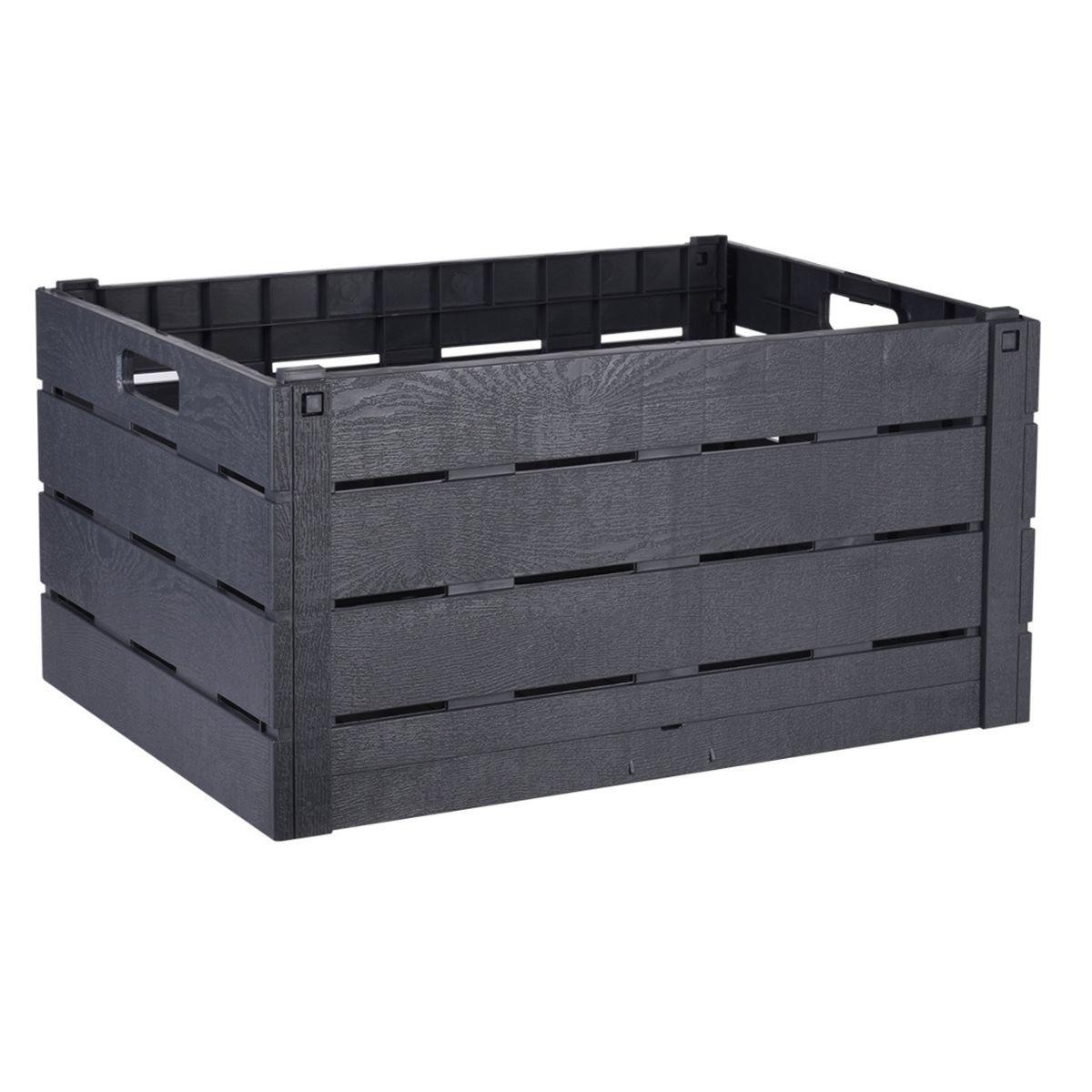 Caja plegable de efecto madera (huacal)