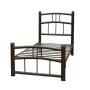 CAMA DELHI INDIVIDUAL DE ACERO COLOR CHOCOLATE