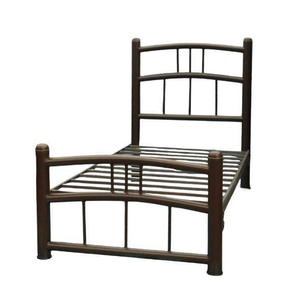 CAMA DELHI MATRIMONIAL DE ACERO COLOR CHOCOLATE