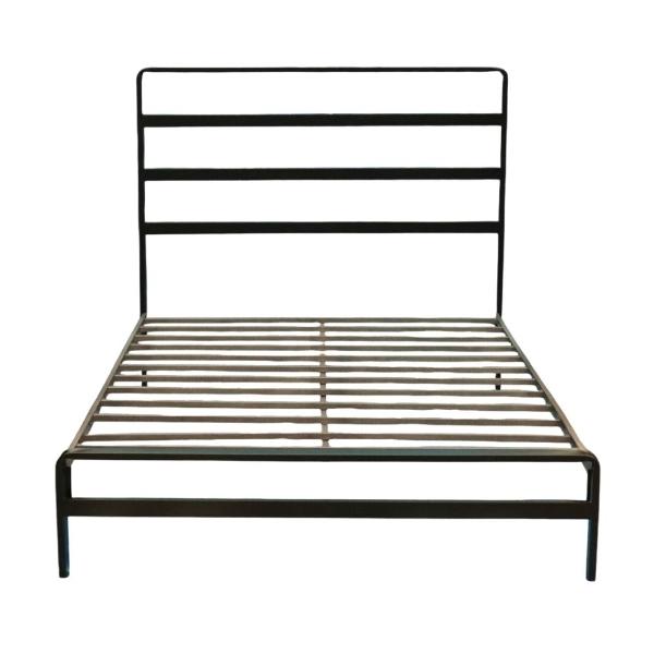 CAMA MALAGA INDIVIDUAL DE ACERO COLOR NEGRO