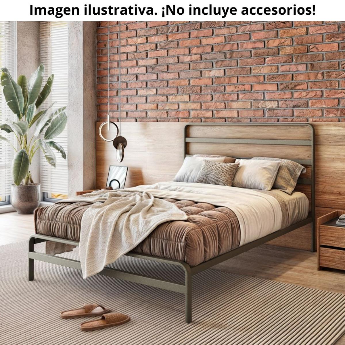 CAMA MALAGA MATRIMONIAL DE ACERO COLOR NEGRO | The Home Depot México ...