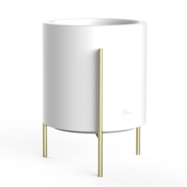 MACETA HORTENSIA BLANCA CON BASE DORADA NEW GARDEN