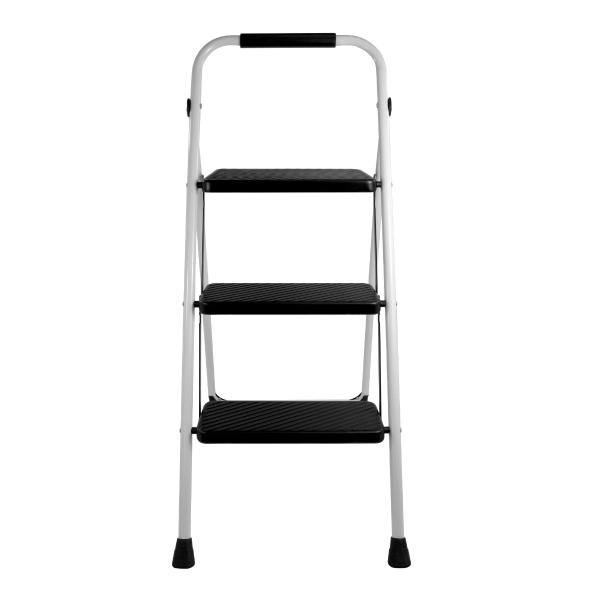 ESCALERA BLANCA TUBULAR PLEGABLE 3 PELDAÑOS