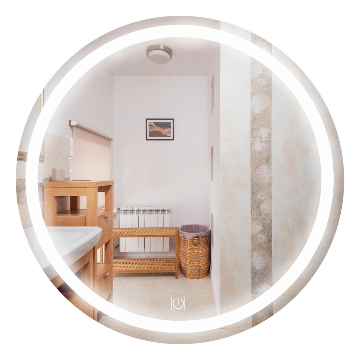 Espejo redondo luz led 60cm esmerilado