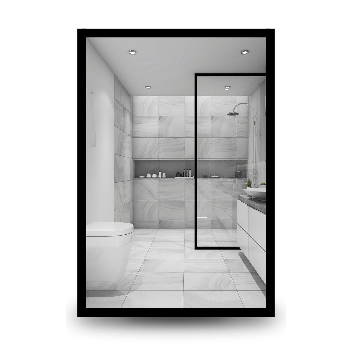 Espejo rectangular con marco de plastico 55 x 35cm