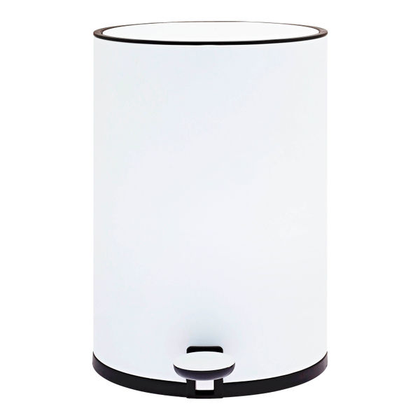 BOTE DE BASURA DE ACERO INOXIDABLE CON TAPA Y PEDAL 5L BLANCO