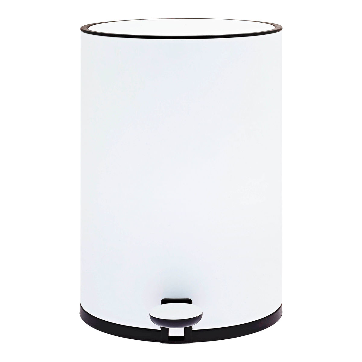 Bote de basura de acero inoxidable con tapa y pedal 5l blanco