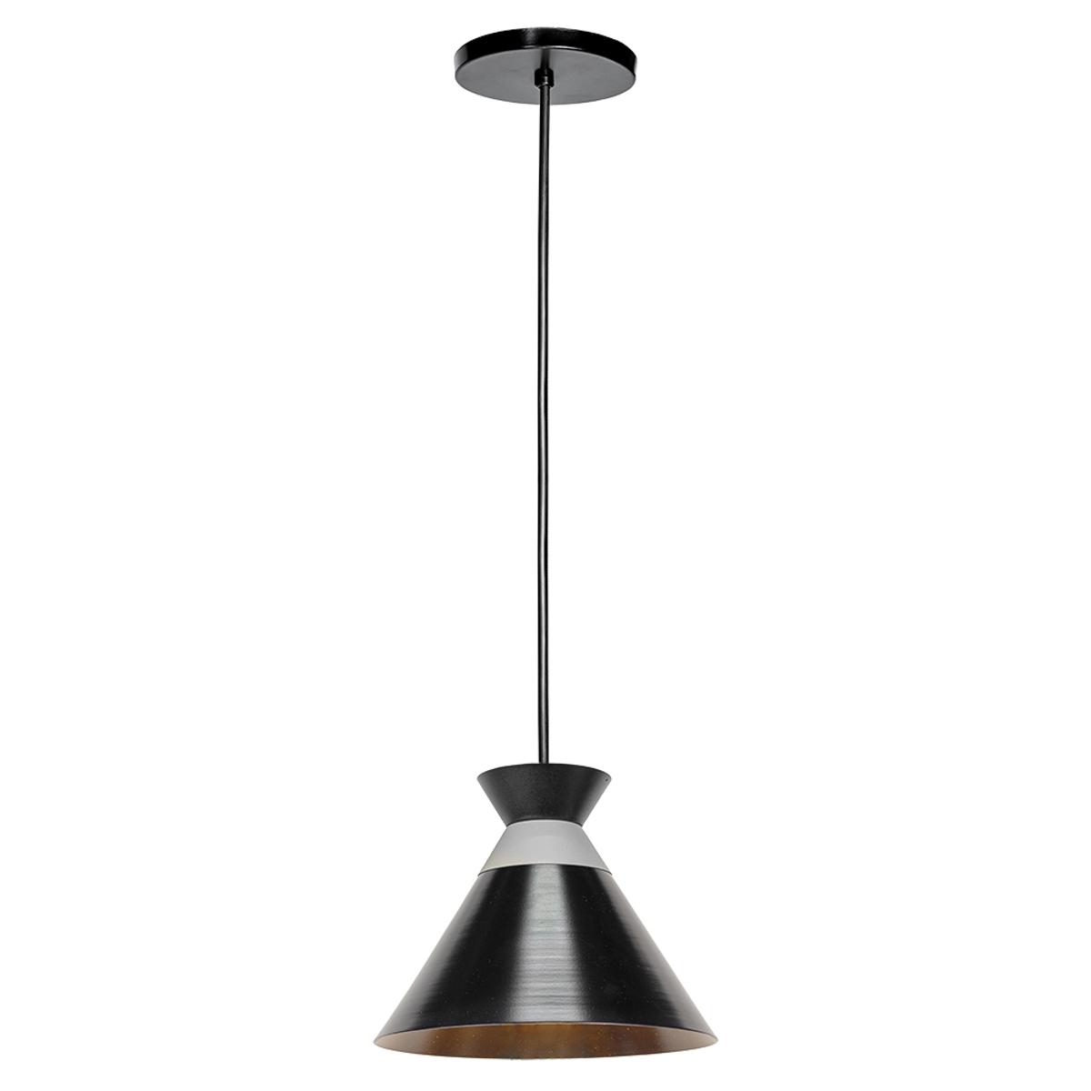 Lámpara colgante cl8045 1 luz color negro con detalle gris