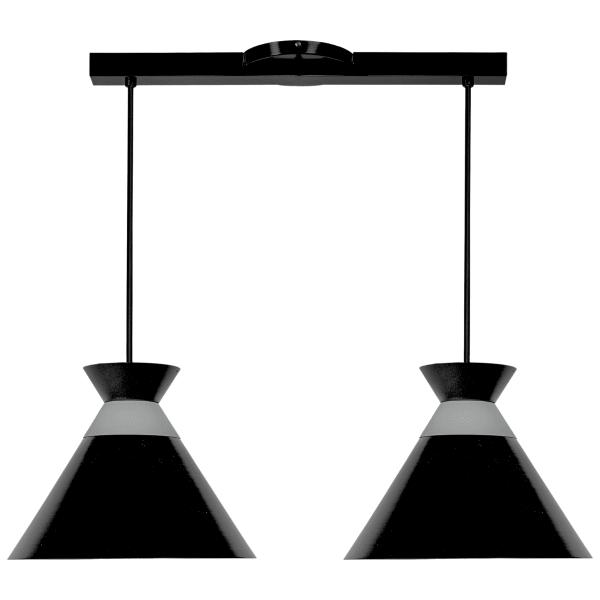 LÁMPARA COLGANTE MXCL8045 2 LUCES COLOR NEGRO DETALLE GRIS
