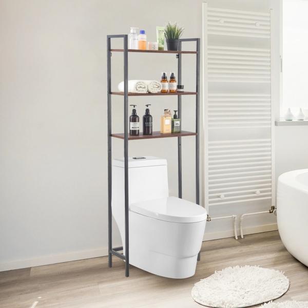 MUEBLE ORGANIZADOR PARA BAÑO DE 3 NIVELES NEGRO