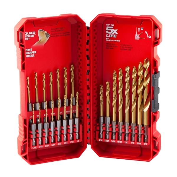 KIT DE BROCAS DE TITANIO DE 23 PIEZAS MILWAUKEE SHOCKWAVE IMPACT DUTY