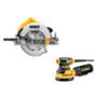 KIT SIERRA CIRCULAR 7 1/4PULG 2200W Y LIJADORA ORIBTAL 5 PULG