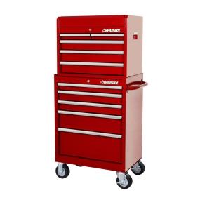 HUSKY COMBO GABINETE Y CAJA CON 10 CAJONES 27" ROJO