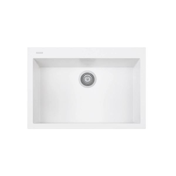 TARJA DE CUARZO 1 TINA 76X50X20 COLOR BLANCO