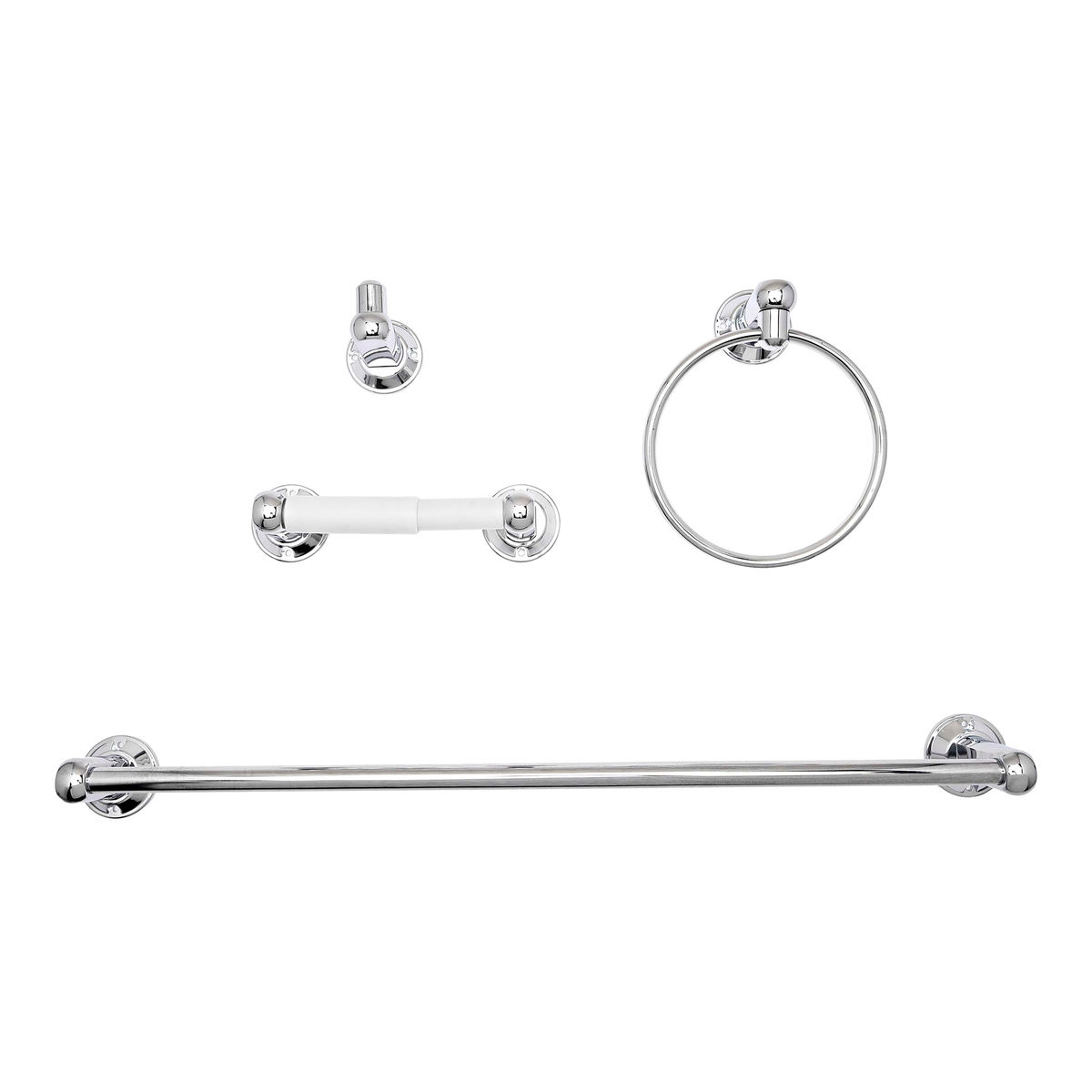Juego de accesorios para baño acabado cromo 4 piezas