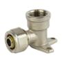 CODO HEMBRA CON SOPORTE DE 3/8 X 1/2 PULGADA PLATA COFLEX