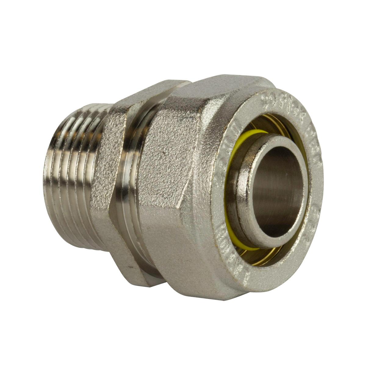 Adaptador macho 3/4 x 3/4 de pulgada plata coflex