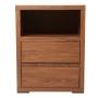 BURÓ COLOR NOGAL CON 1 ESPACIO Y 2 CAJONES CON CORREDERA DE EXTENSIÓN. ESTRUCTURA DE MADERA MDF