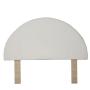 CABECERA DE CAMA KING SIZE TAPIZADA EN TELA BLANCA BOUCLÉ ACOLCHADA CON HULE ESPUMA. ESTRUCTURA MDF