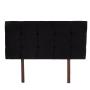 CABECERA DE CAMA KING SIZE TAPIZADA EN TELA NEGRA ACOLCHADA CON HULE ESPUMA. ESTRUCTURA DE MDF