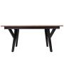MESA PARA COMEDOR RECTANGULAR NEGRO Y NOGAL CON TABLERO DE MDF Y PATAS DE MADERA DE PINO MACIZA