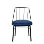 SILLA PARA COMEDOR TAPIZADA CON TELA AZUL CON ASIENTO ACOLCHADO Y ESTRUCTURA DE METAL