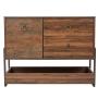 BUFFETE BAR COLOR NOGAL CON 2 CAJONES, 1 PUERTA Y UN ENTREPAÑO. HECHO DE MADERA SÓLIDA NATURAL Y MDF