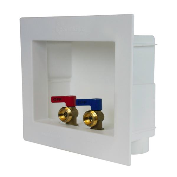 CAJA DE LAVADORA CON CONEXIONES RÁPIDAS 1/2 X 3/4 DE PULGADA