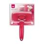 CARDA PARA MASCOTA CON BOTÓN DE AUTOLIMPIEZA DE PLÁSTICO COLOR ROSA