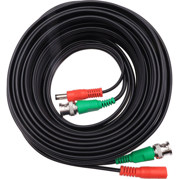 CABLE COAXIAL HD DE VIDEO Y ALIMENTACIÓN 10 M NEGRO
