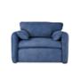 Sillón Individual Tapizado en Tela Premium Azul Plomo. Estructura de Madera Sólida
