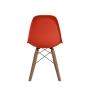 Silla Infantil Naranja con Patas de Madera de Haya y Soporte de Metal