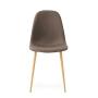 Silla de Comedor Gris Tapizada con Tela. Patas y Estructura de Metal Efecto Madera